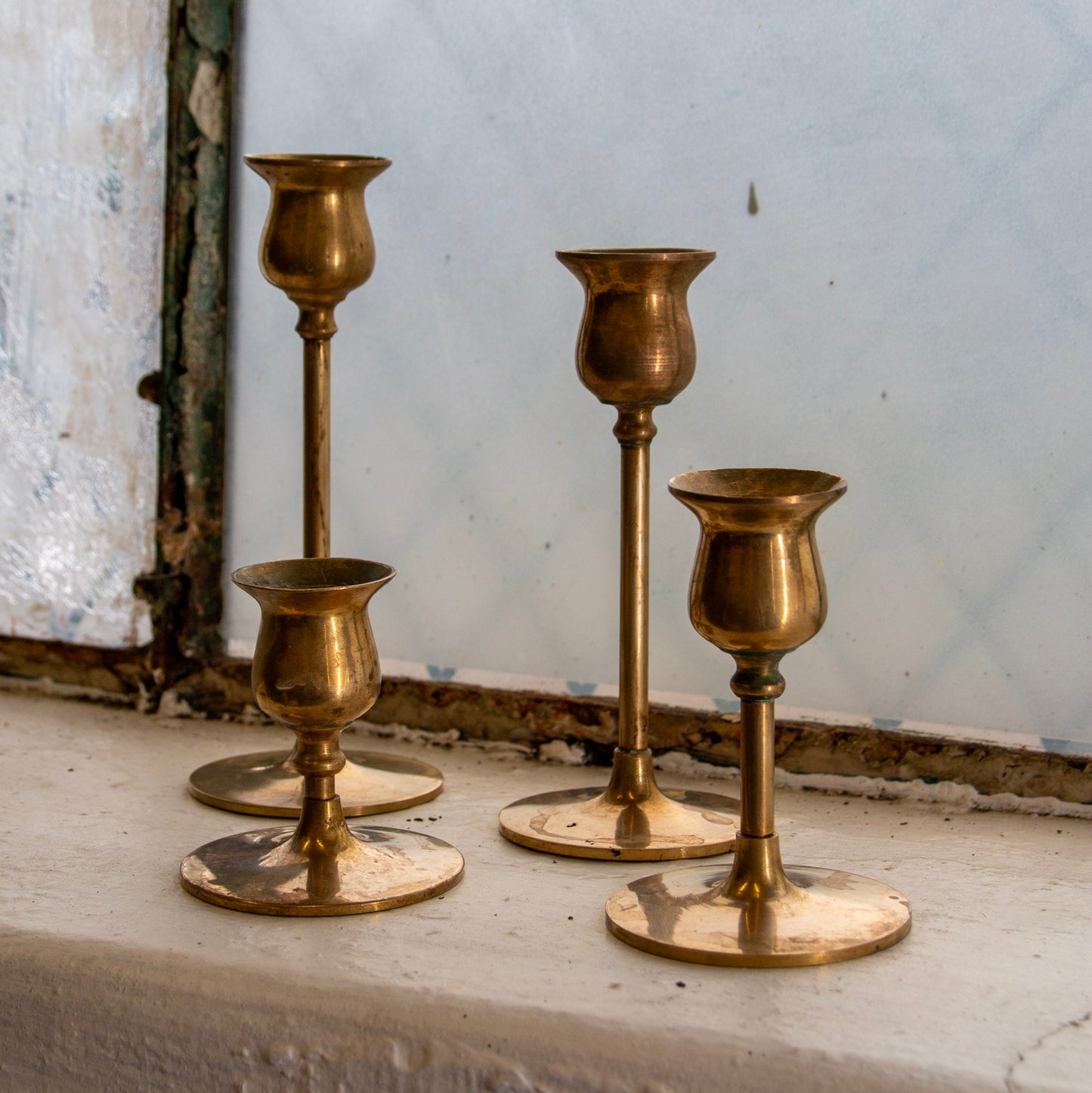 Tulip Taper Candle Holders, Set of 4