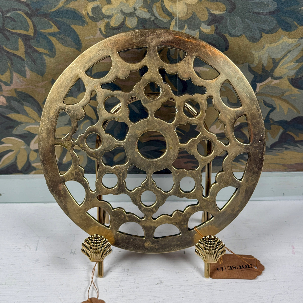 Vintage Pierced Brass Trivet