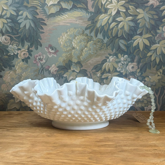 Milk Glass Hobnail Bowl