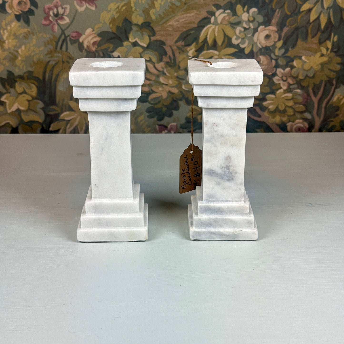 Marble Candlestick Pair