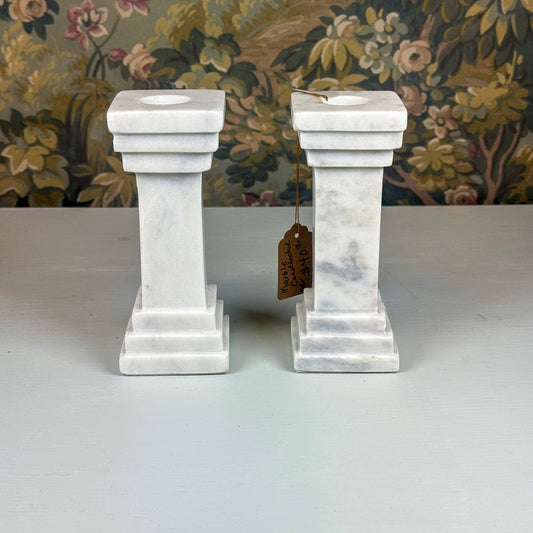 Marble Candlestick Pair