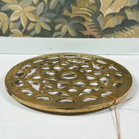 Vintage Pierced Brass Trivet