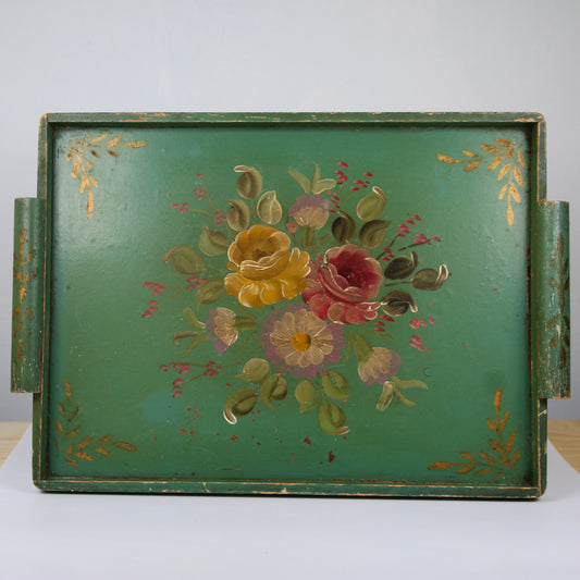 Vintage Hand-Painted Toleware Tray
