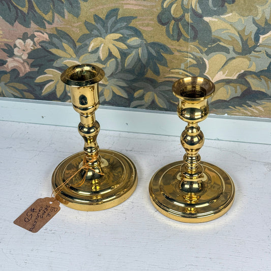 Pair of 5" Brass Candlesticks