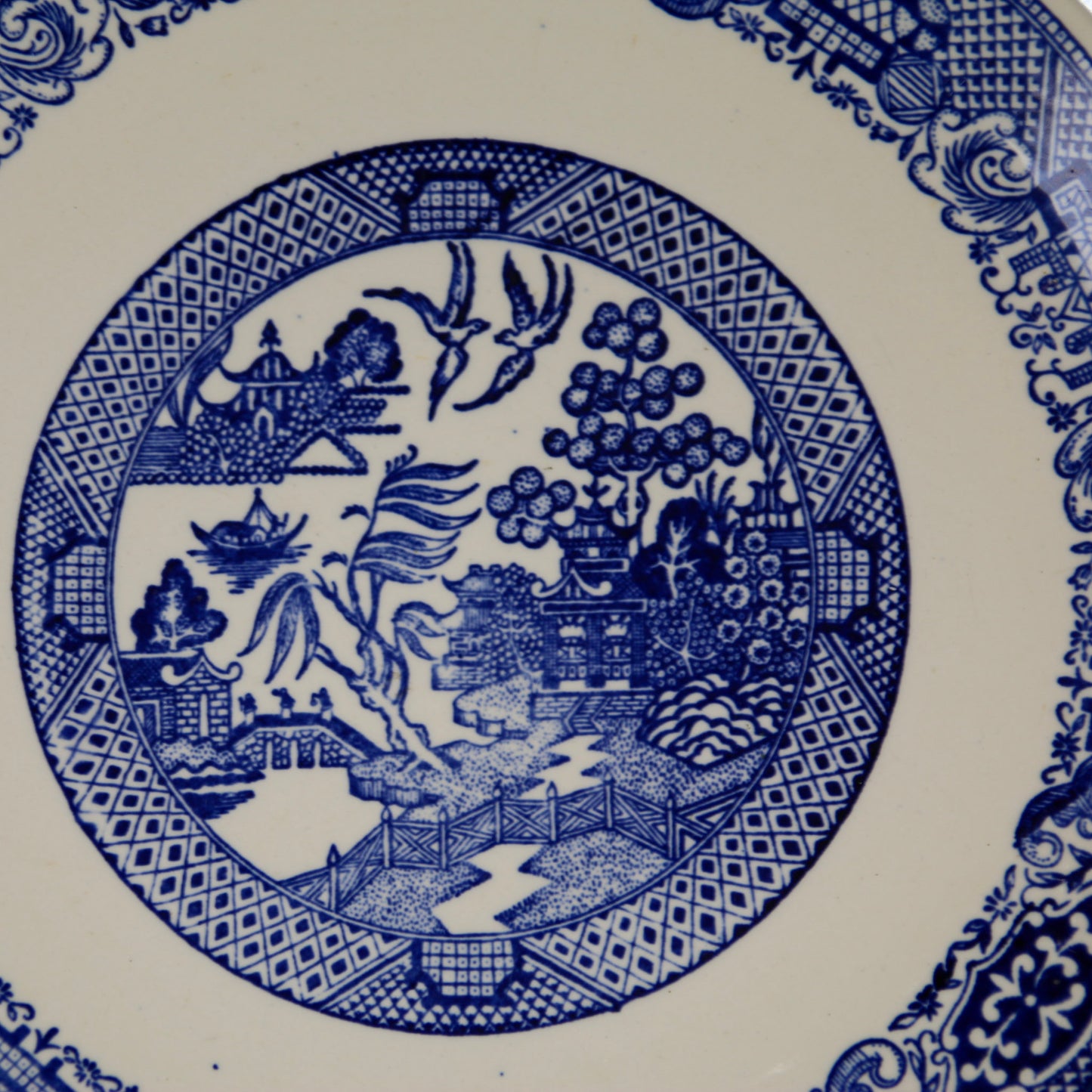 Blue Willow Plate with Plate Holder