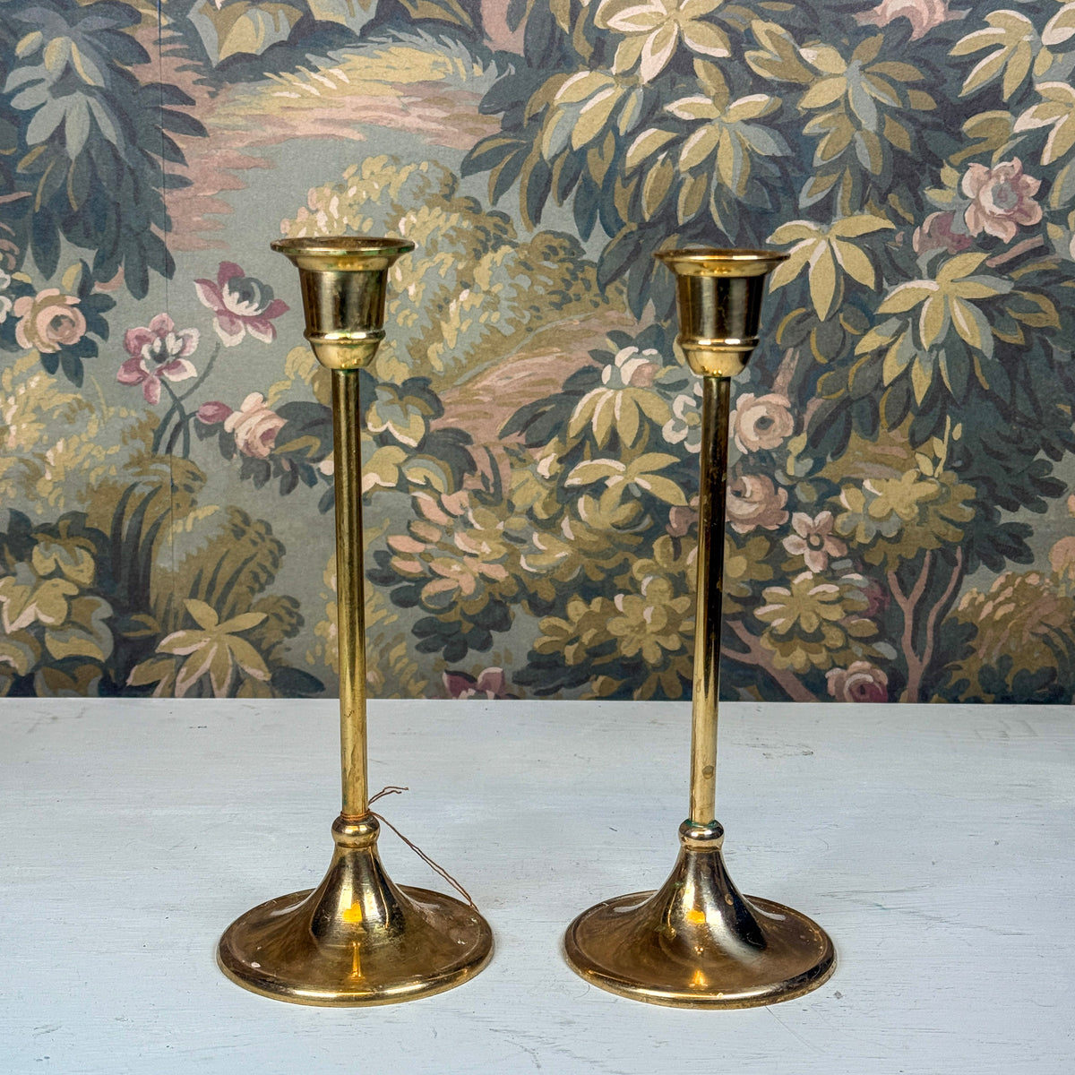 8.5" Vintage Brass Candlesticks