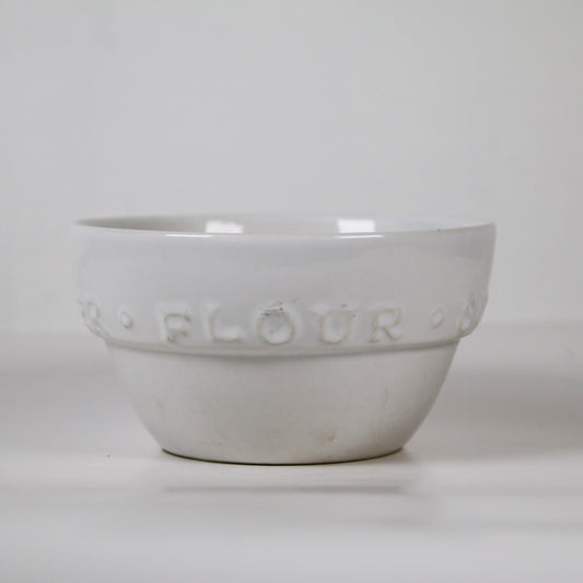 White Ceramic Butter Flour Sugar Eggs Dish