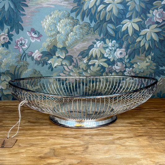 Silver Pointed Oval Wire Bread Basket