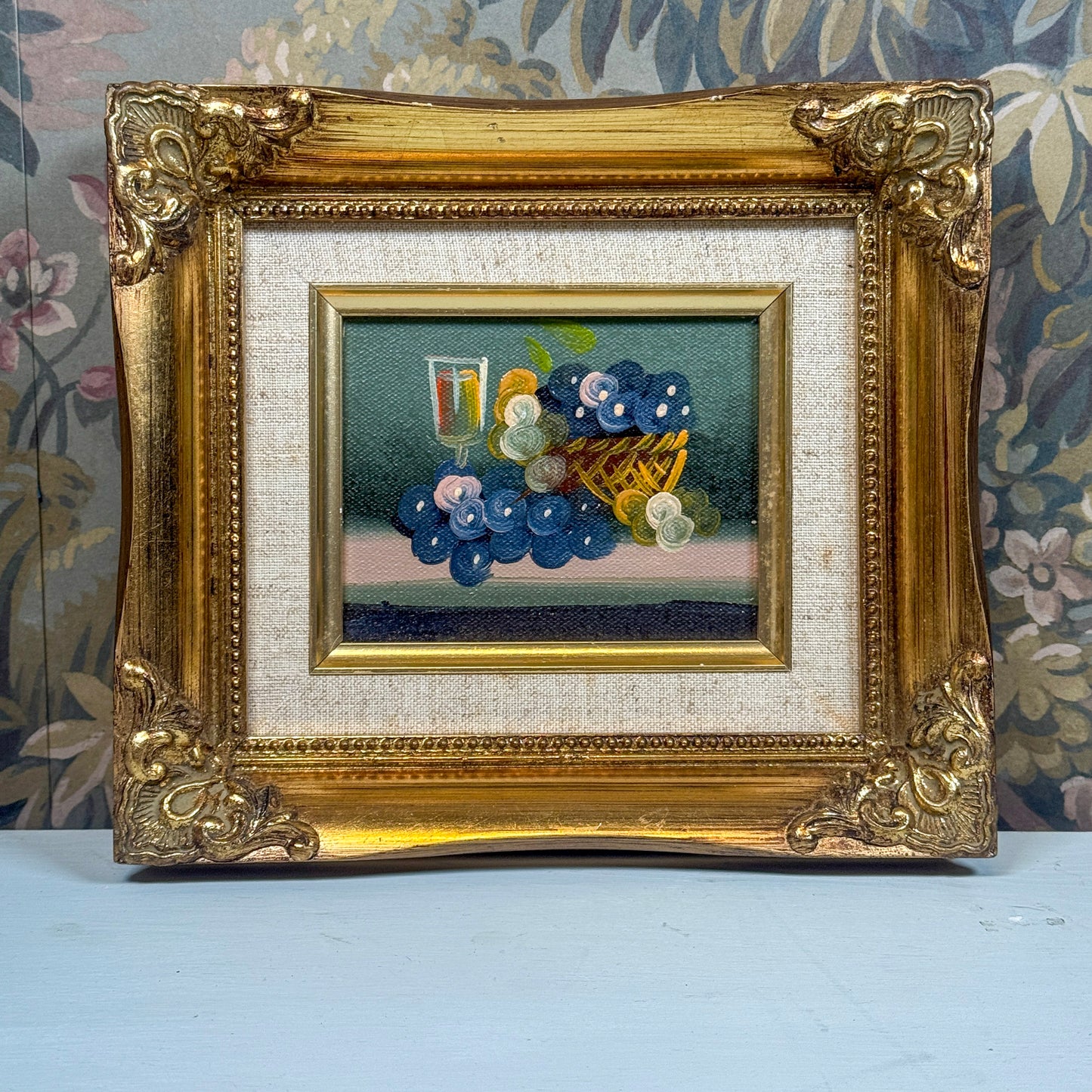 Linen Matted Grapes Painting