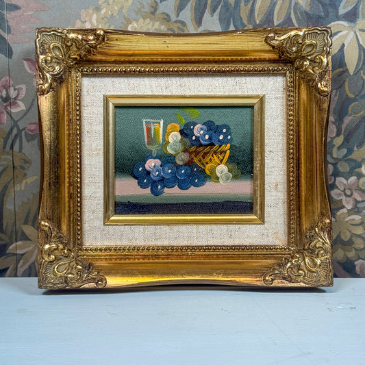 Linen Matted Grapes Painting