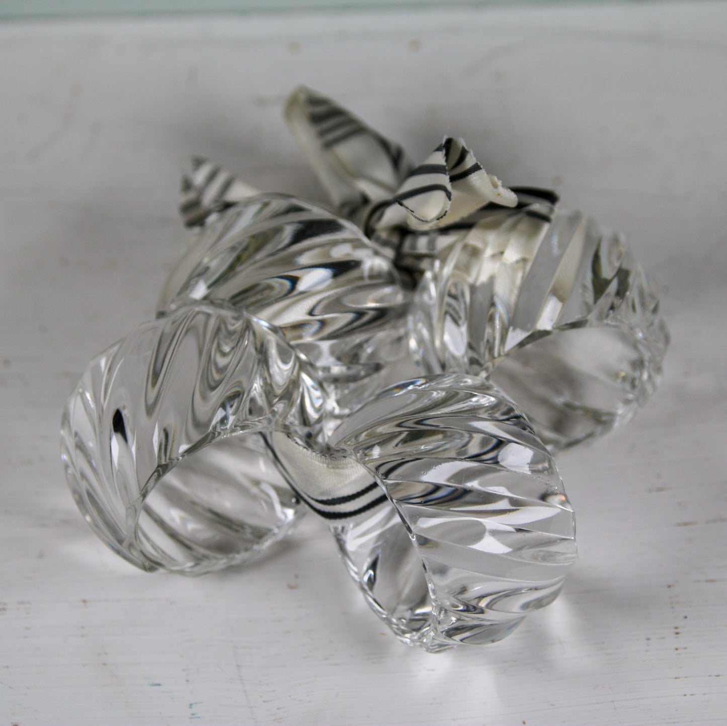 Set of 4 Lucite Napkin Ring Holders