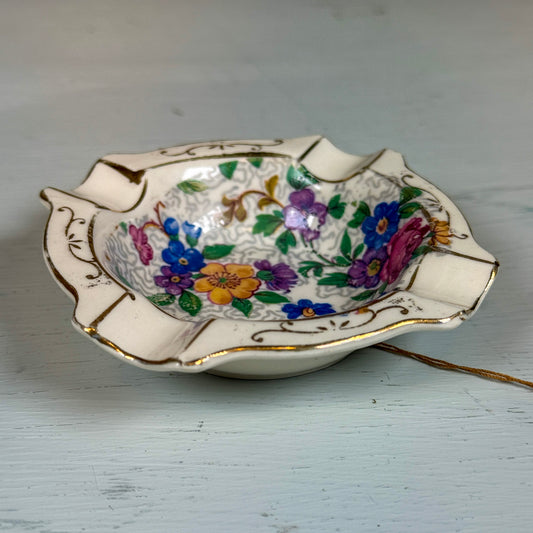 Vintage Japanese Floral Mini Ashtray