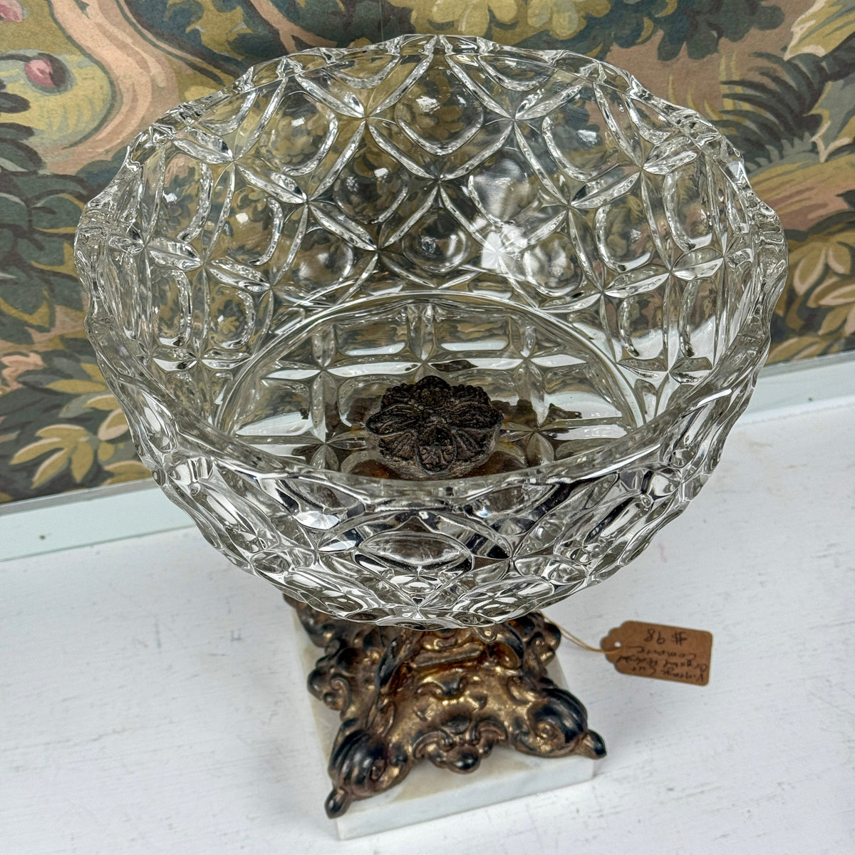 Vintage Cut Crystal Pedestal Compote