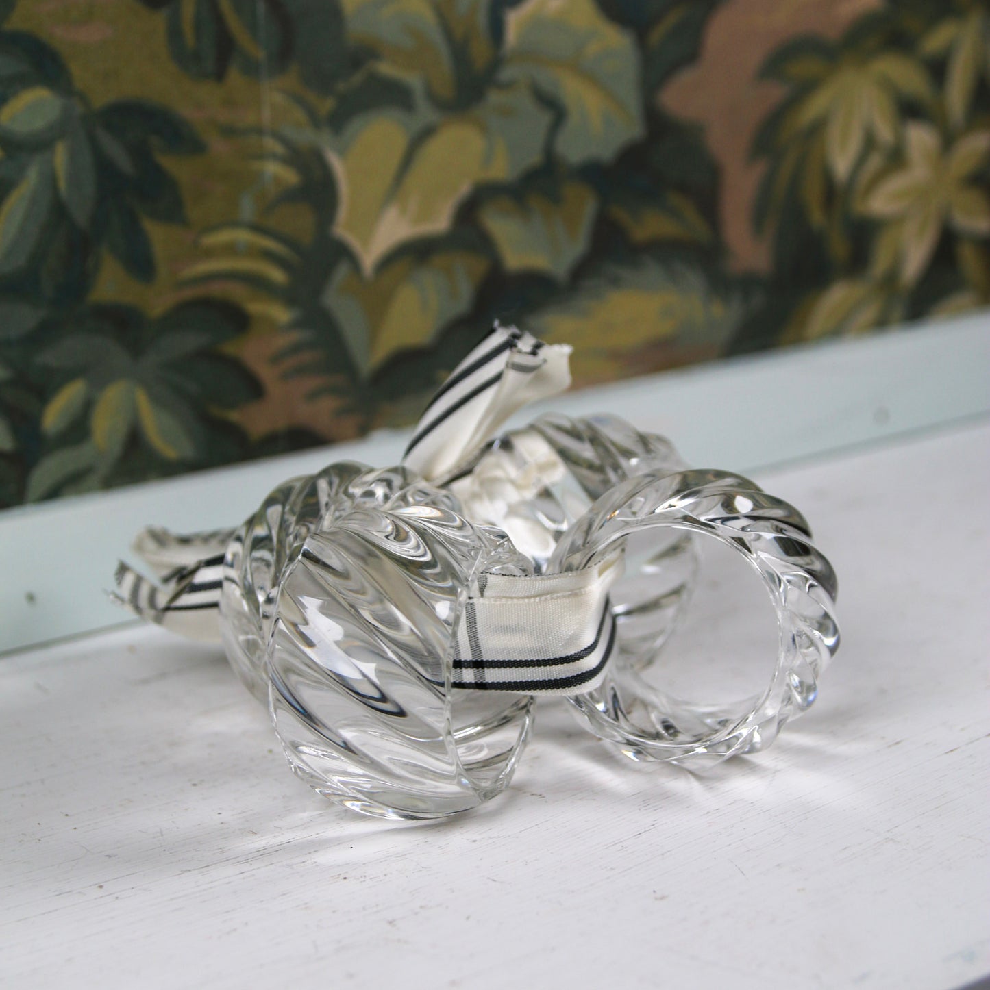 Set of 4 Lucite Napkin Ring Holders