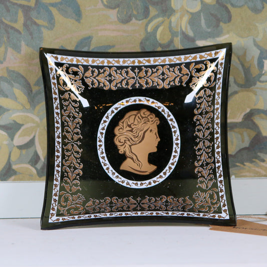 Midcentury Black & Gold Lady Catchall
