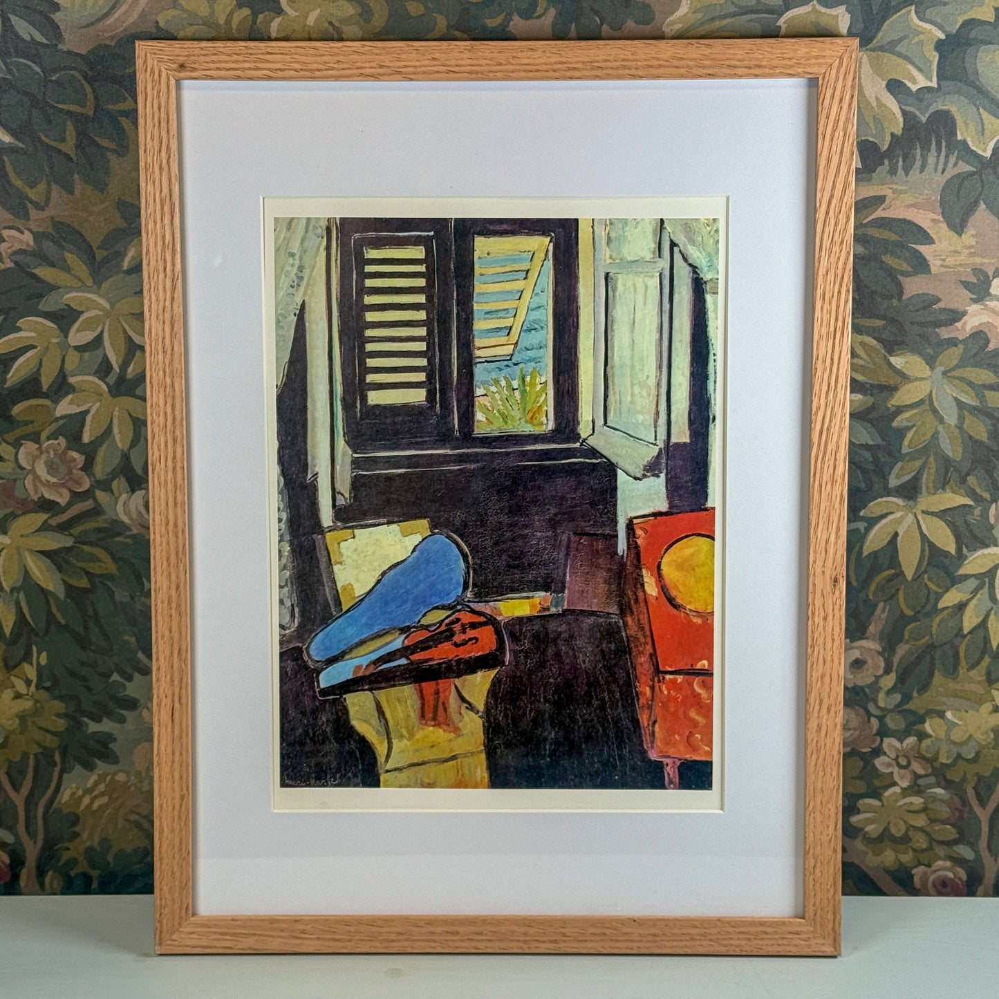 Henri Matisse's 1922 "Interior with Violin" Framed Print