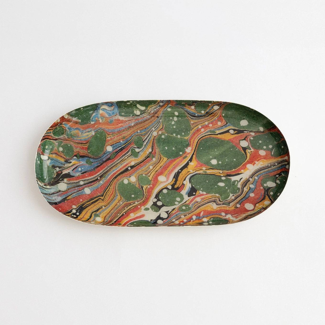 Oval Marbled Enamel Tray