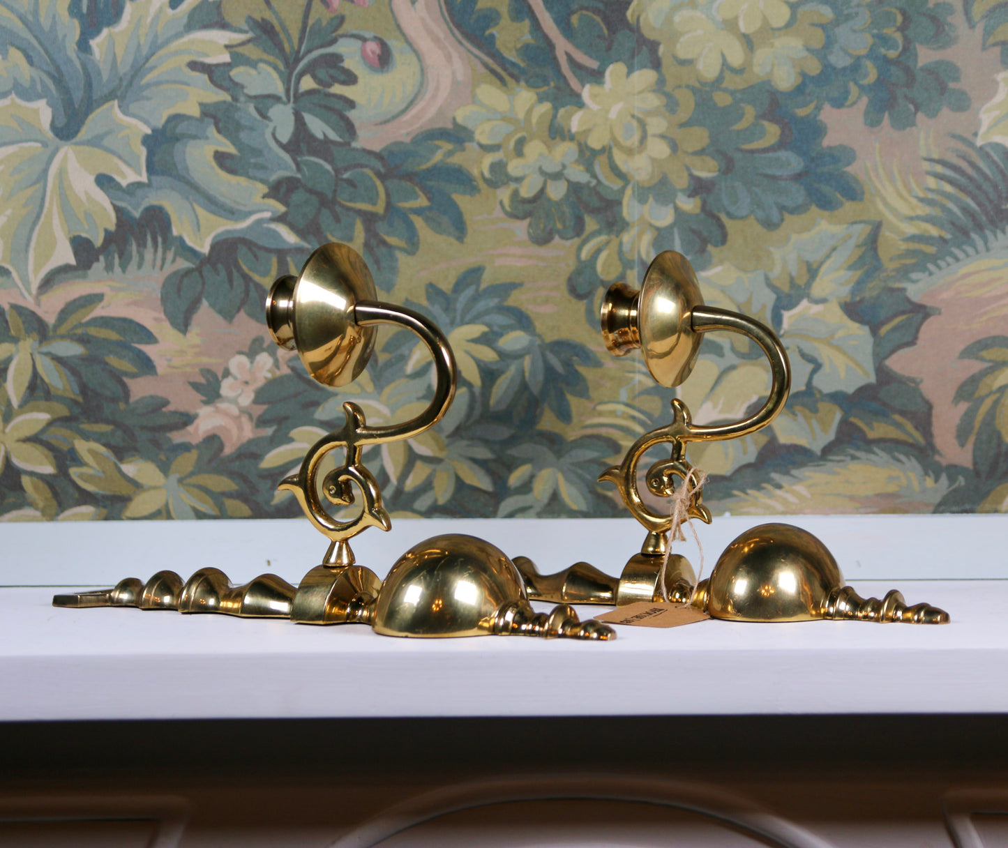 Pair of 10-Inch Brass Sconces