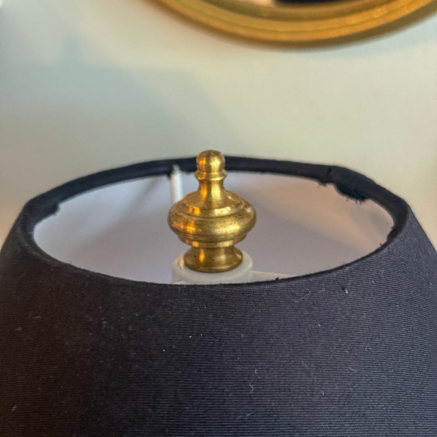 Vintage Stiffel Brass Candlestick Lamp with Black Shade