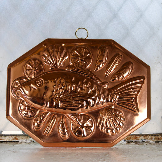 Vintage Copper Mold – Fish, Lemon, Seashell