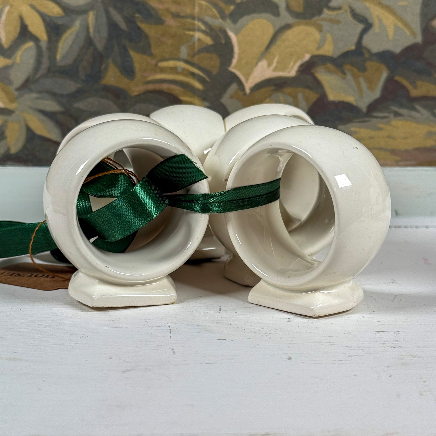 Set of 6 Porcelain Napkin Rings