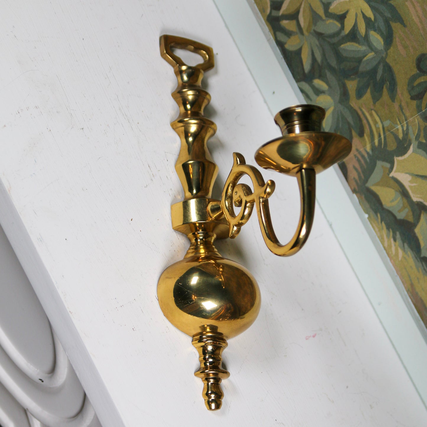 Pair of 10-Inch Brass Sconces