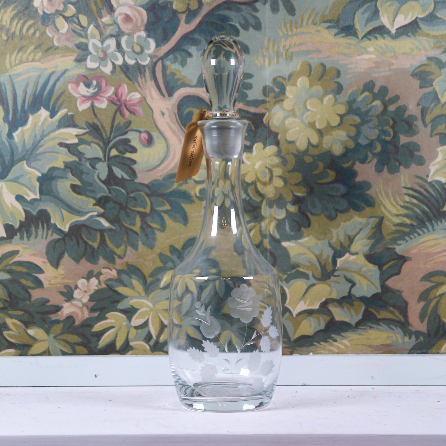 Floral Etched Decanter