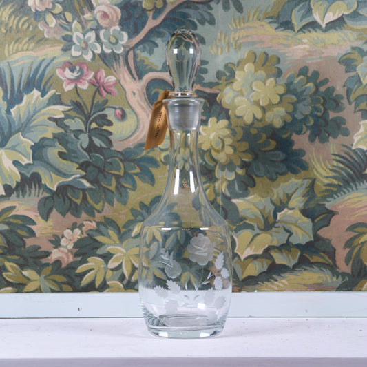 Floral Etched Decanter