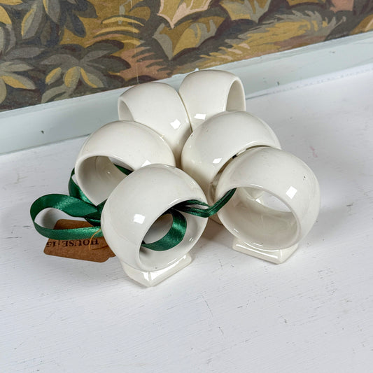Set of 6 Porcelain Napkin Rings
