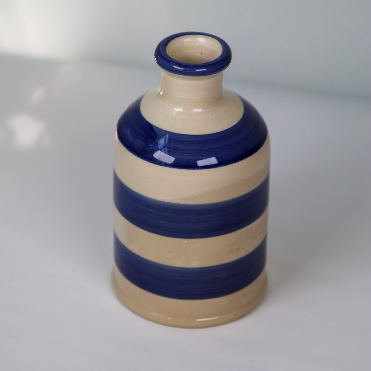 Noemi Italian Blue and White Striped Vase