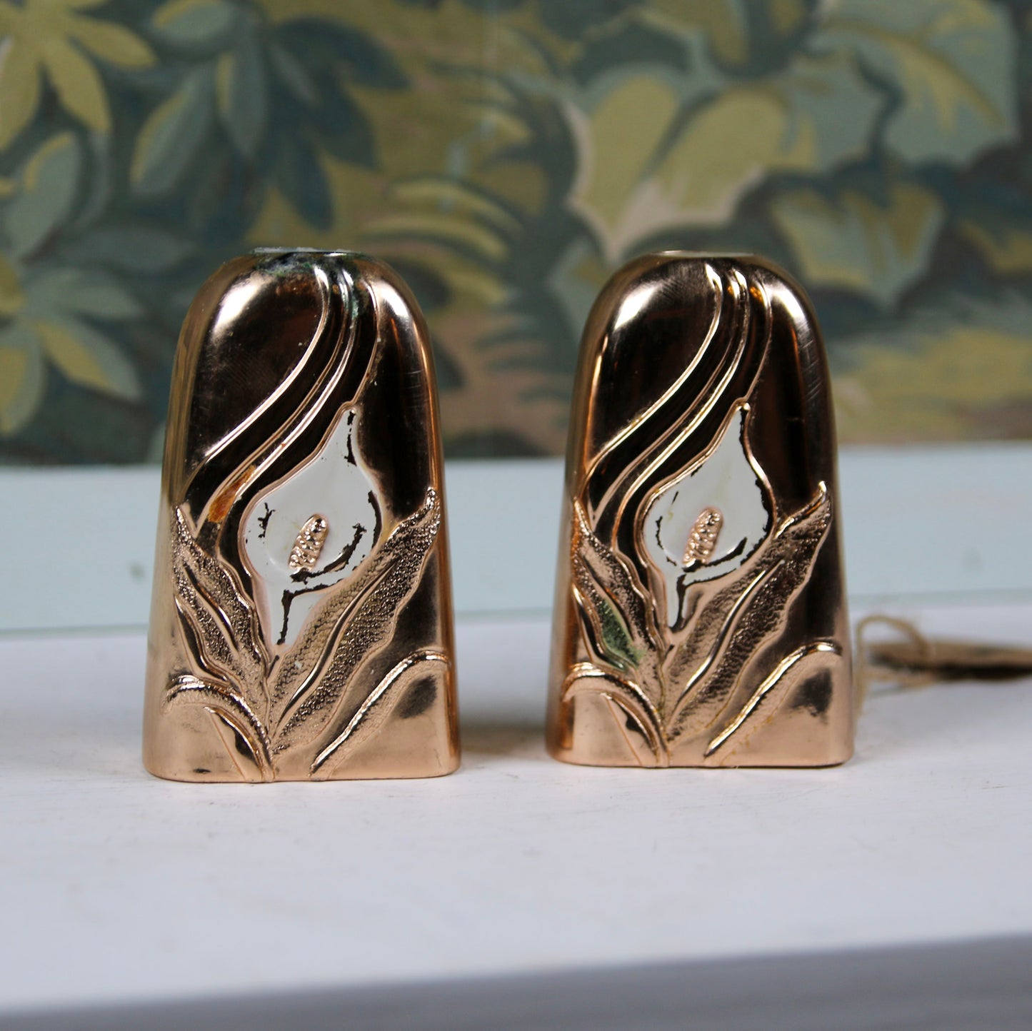 Lily Brass Salt & Pepper Shakers