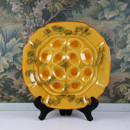 1970s Ceramic Deviled Egg Plate