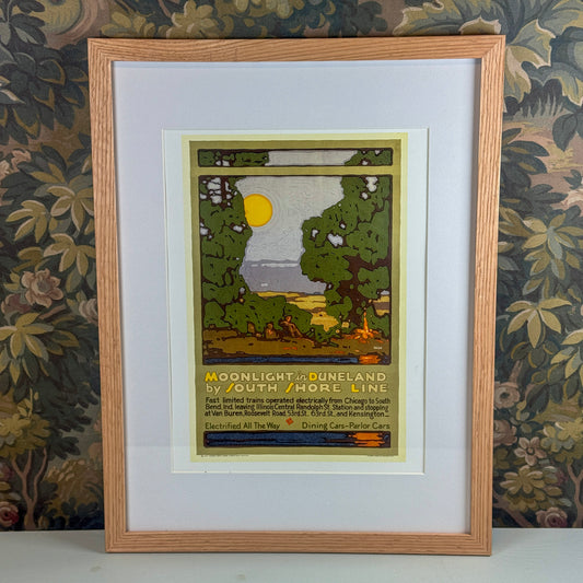 Moonlight in Duneland by South Shore Line Framed Print