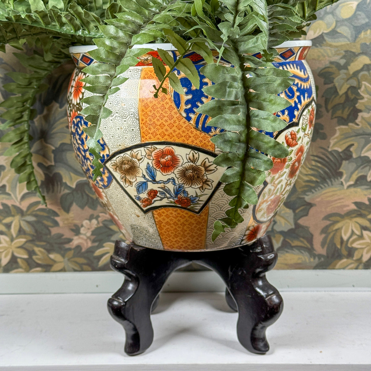 Vintage Japanese Planter with Stand