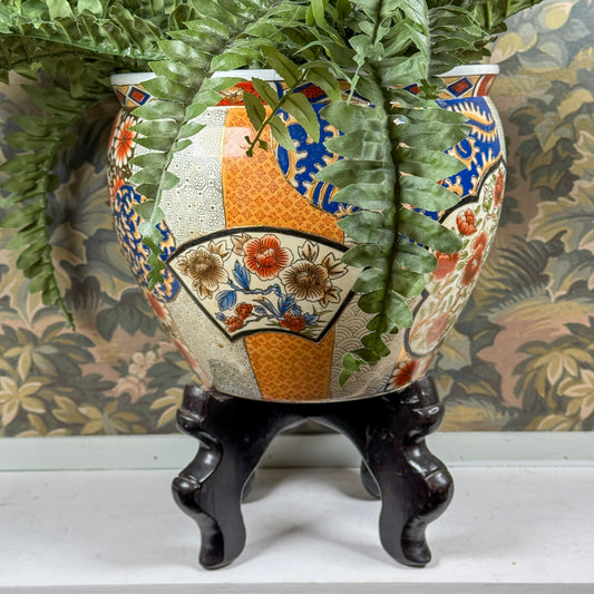 Vintage Japanese Planter with Stand