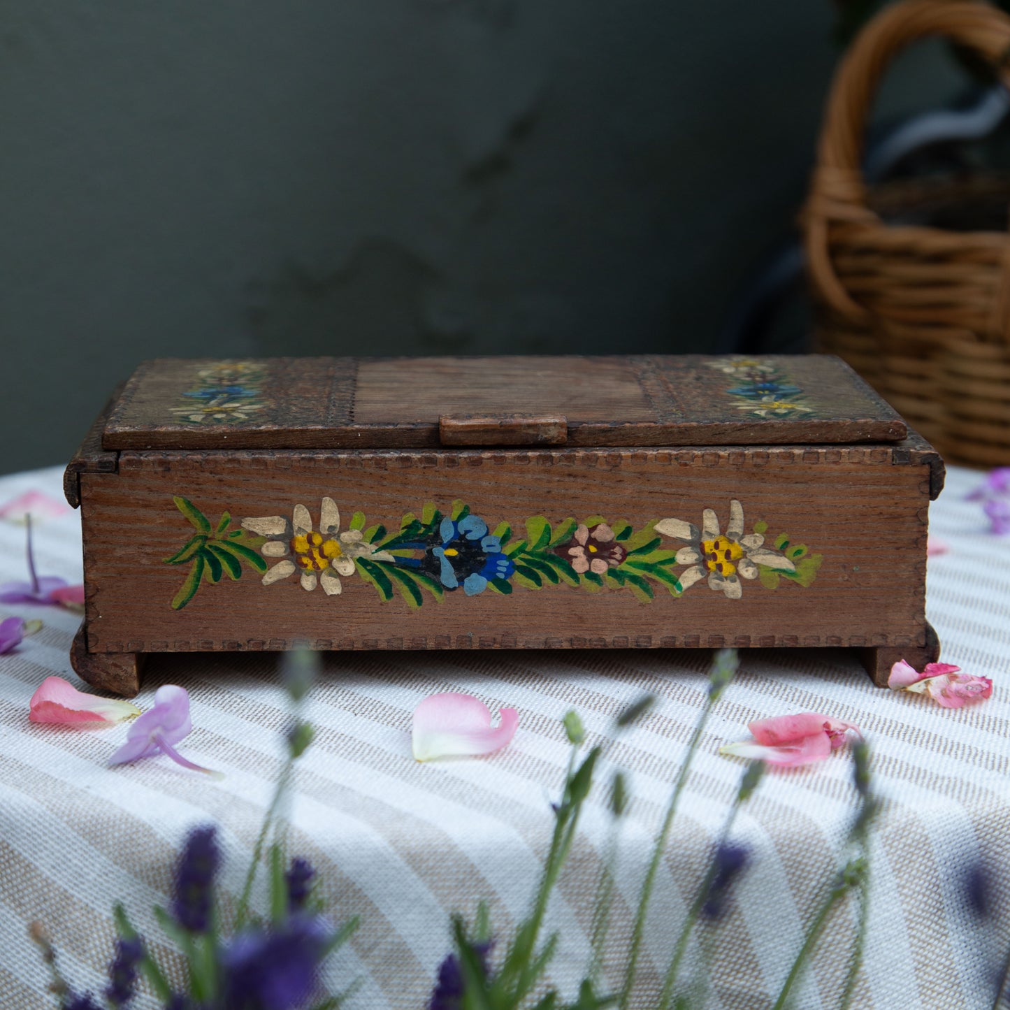 Hand Carved Wooden Trinket Box