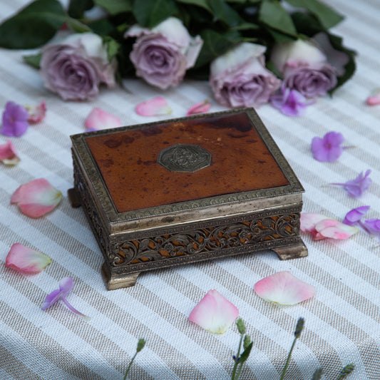 Brass & Leather Trinket Box