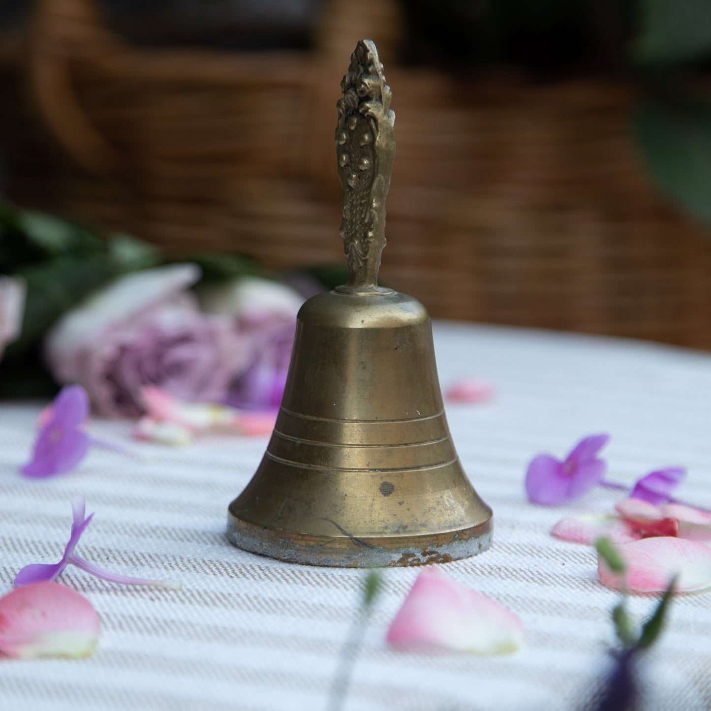 Antique Ornate Brass Hand Bell
