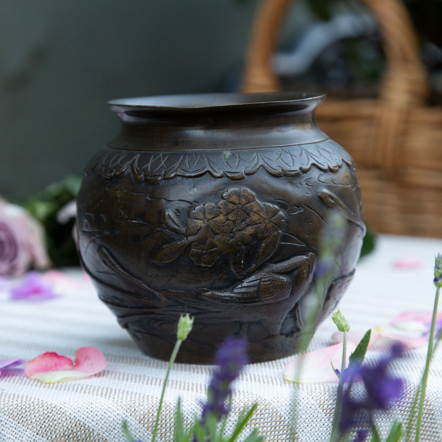 Vintage Bronze Cachepot