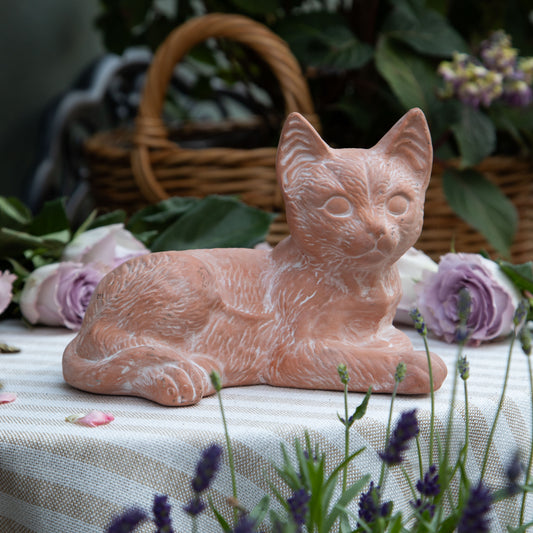 Vintage Terracotta Cat Statue