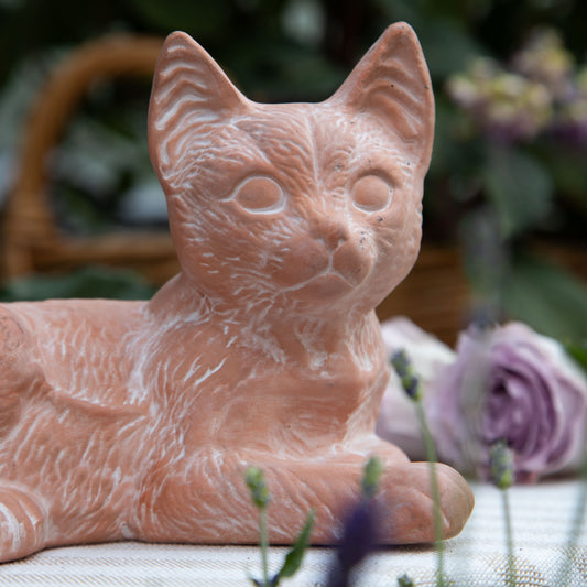 Vintage Terracotta Cat Statue