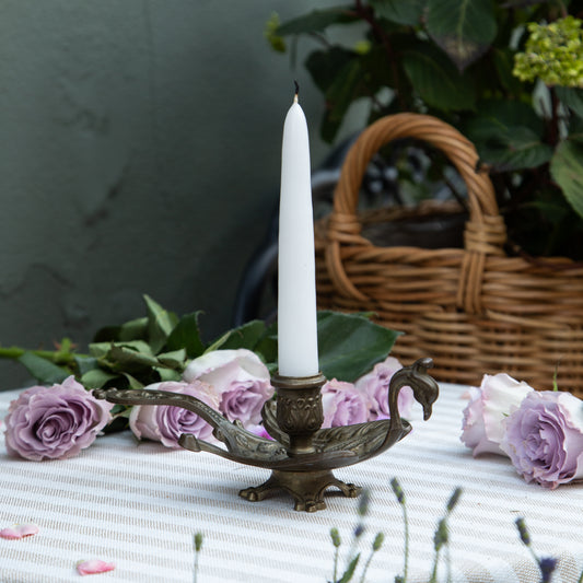 Vintage Brass Bird Chamberstick Candle Holder