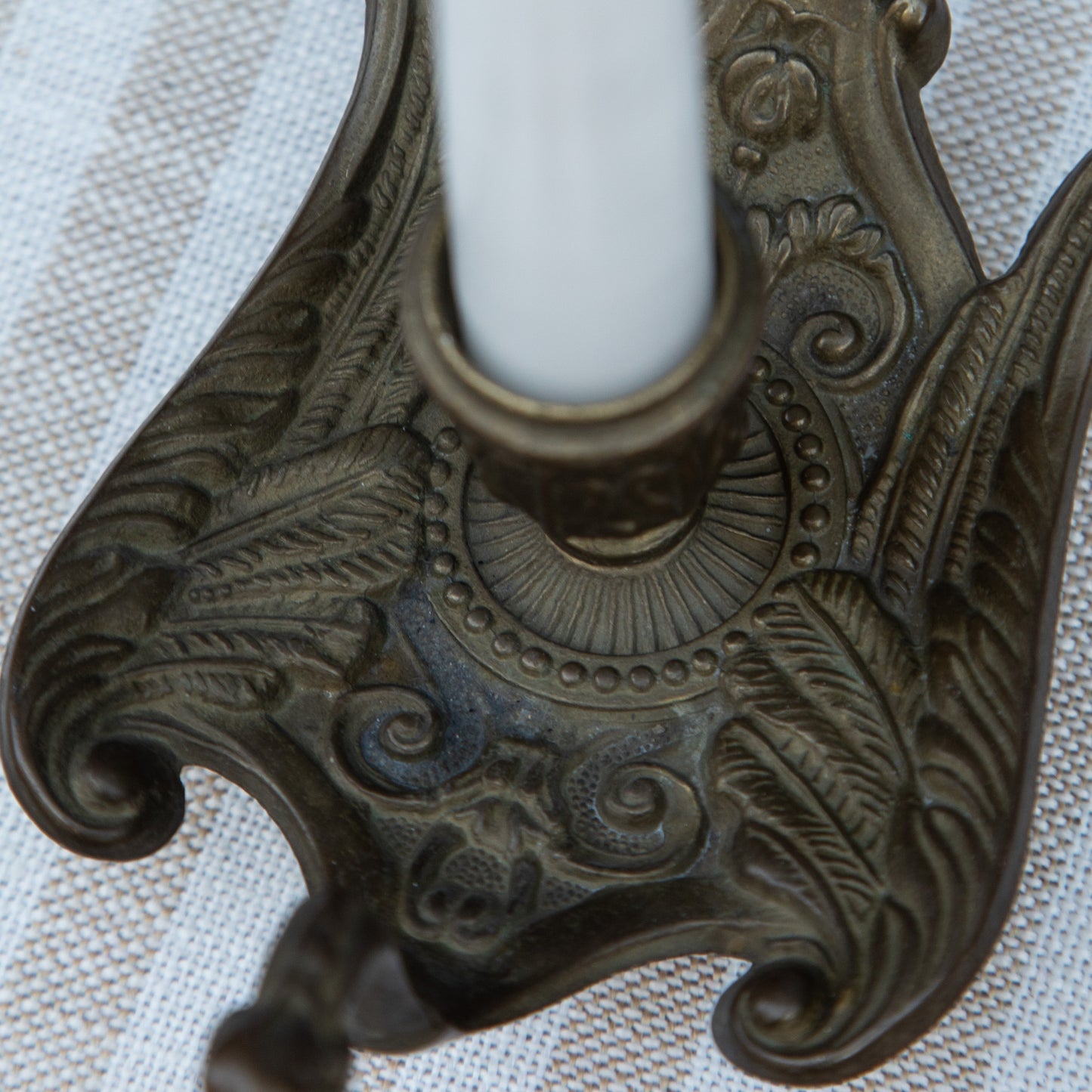 Vintage Brass Bird Chamberstick Candle Holder