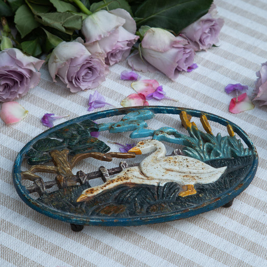 Antique Cast Iron Geese Trivet