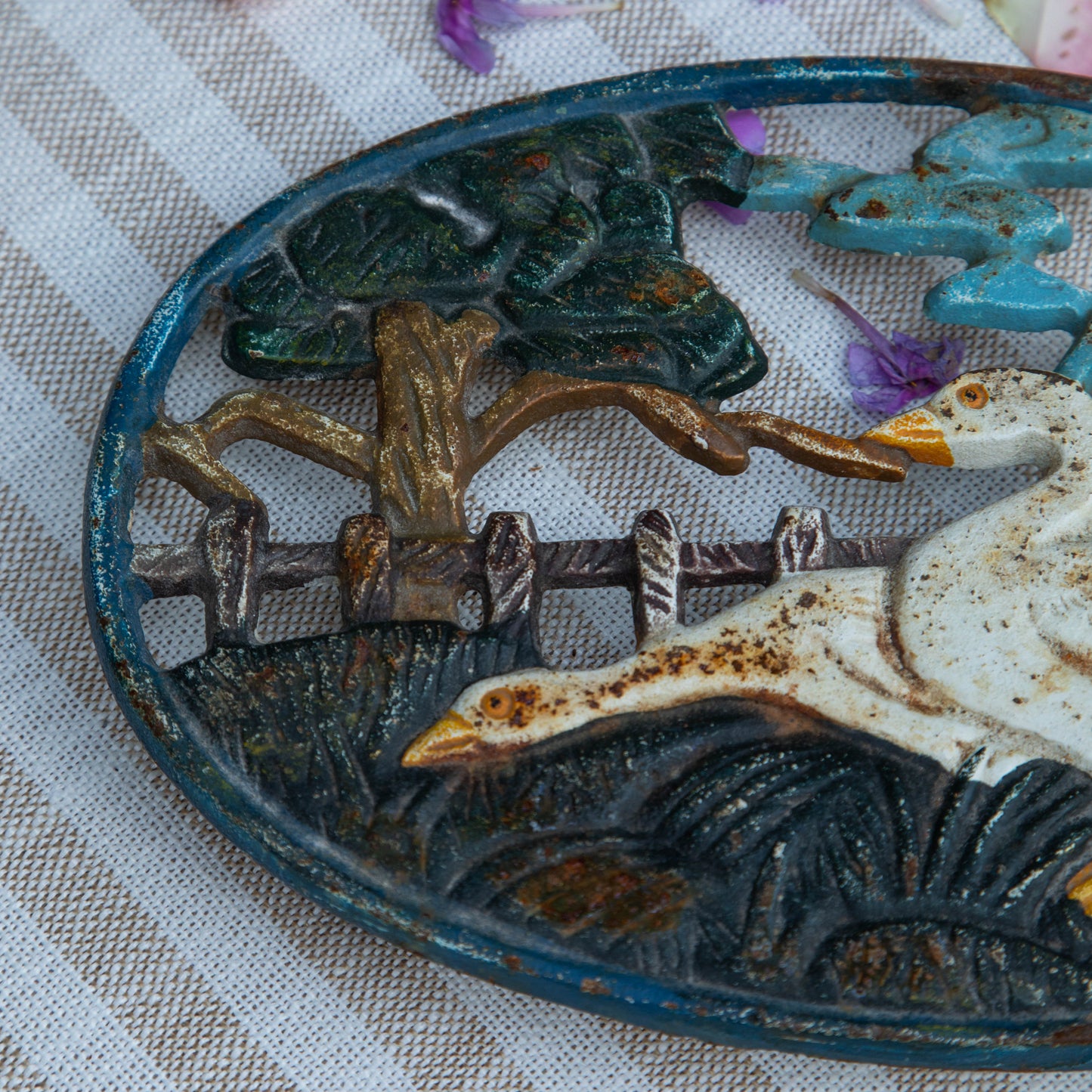 Antique Cast Iron Geese Trivet