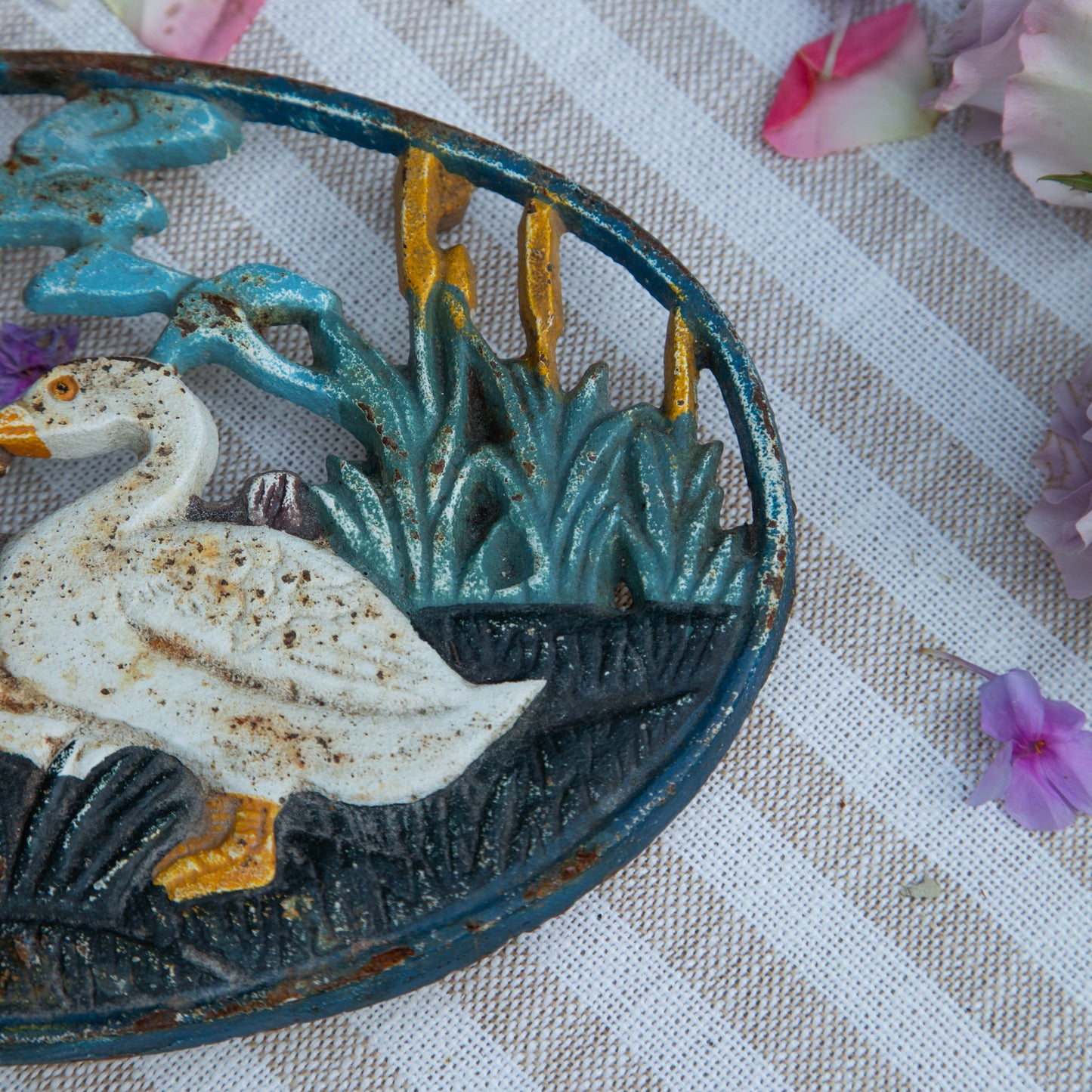 Antique Cast Iron Geese Trivet