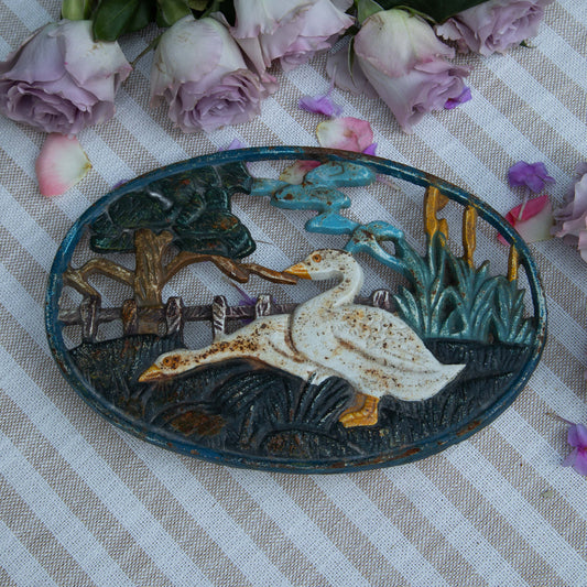 Antique Cast Iron Geese Trivet