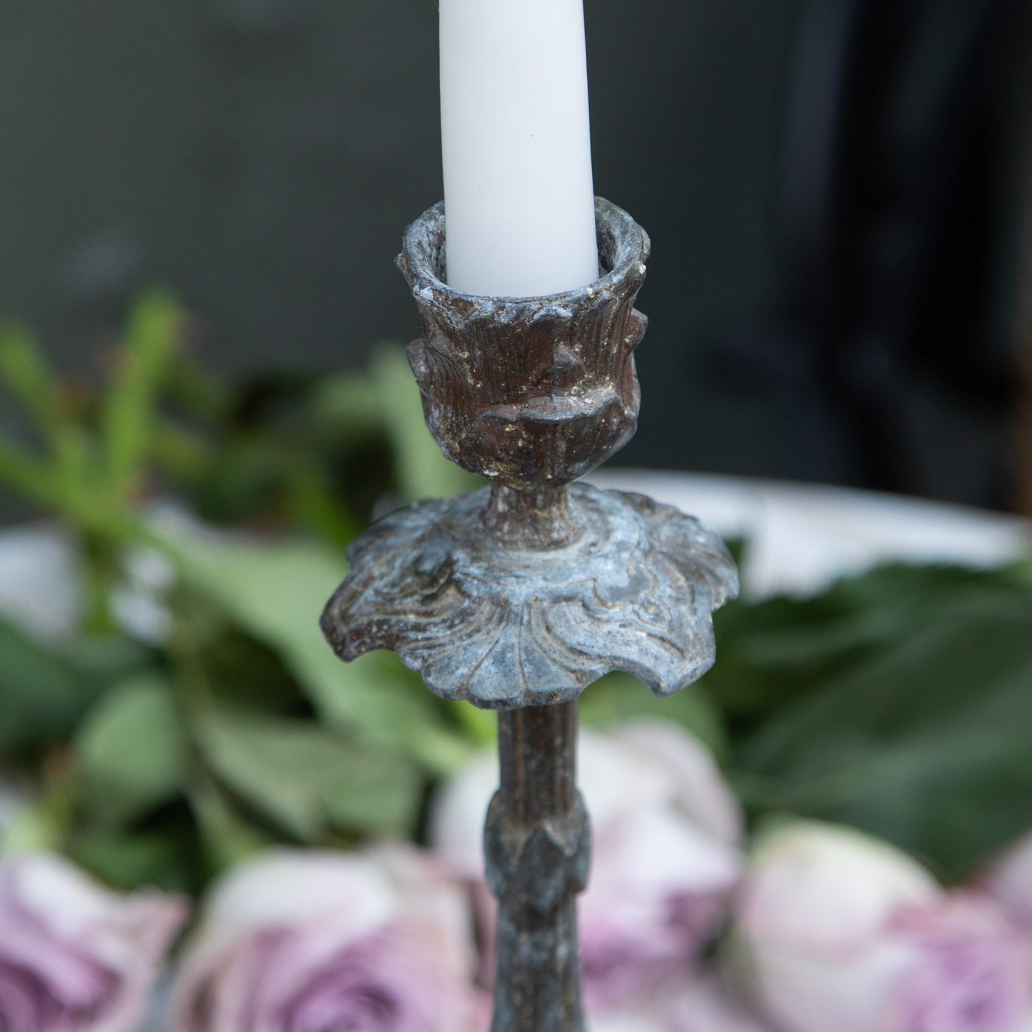 Ornate French Brass Candlestick