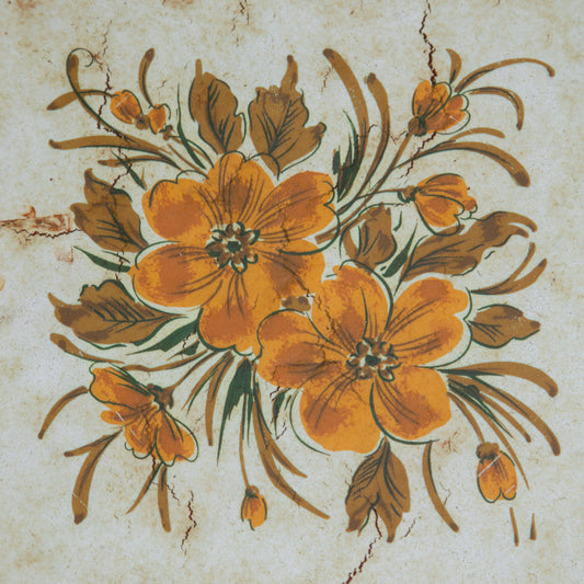 Vintage Floral Wood & Tile Trivet