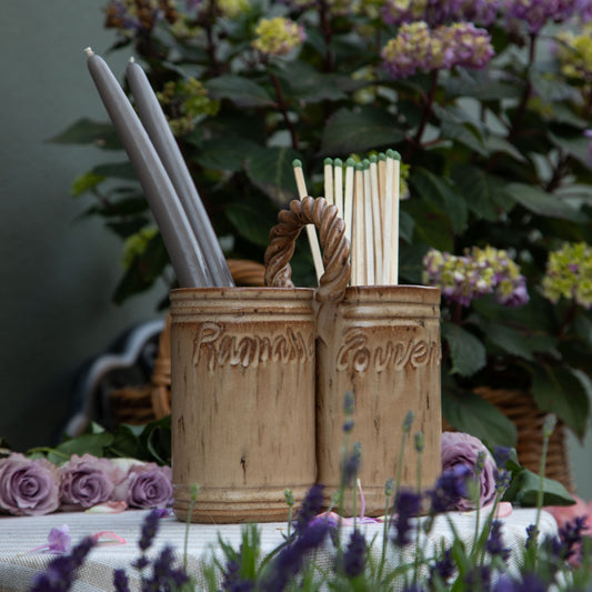 French Ceramic Kitchen Double Crock